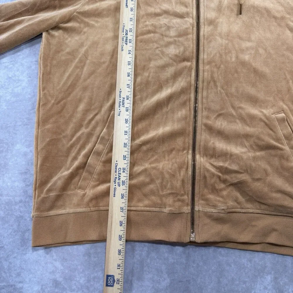 Vintage Sean John 2XL Y2K Velvet Velour Tracksuit Set Pants Hoodie Brown